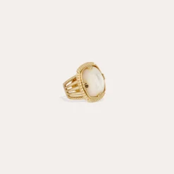 Bague Arty - Nacre Blanche