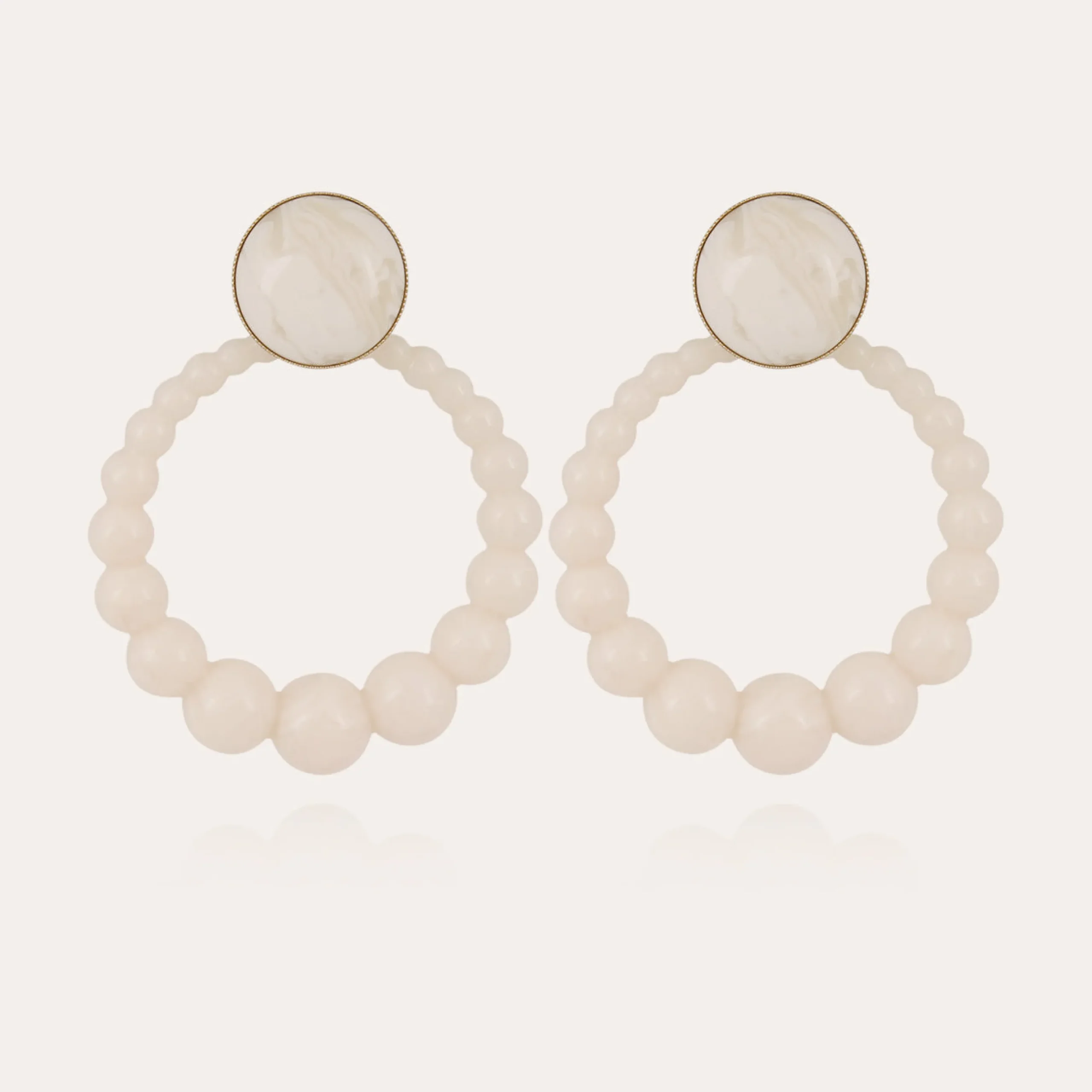 Boucles d'oreilles Andy grand modèle acétate - Blanc