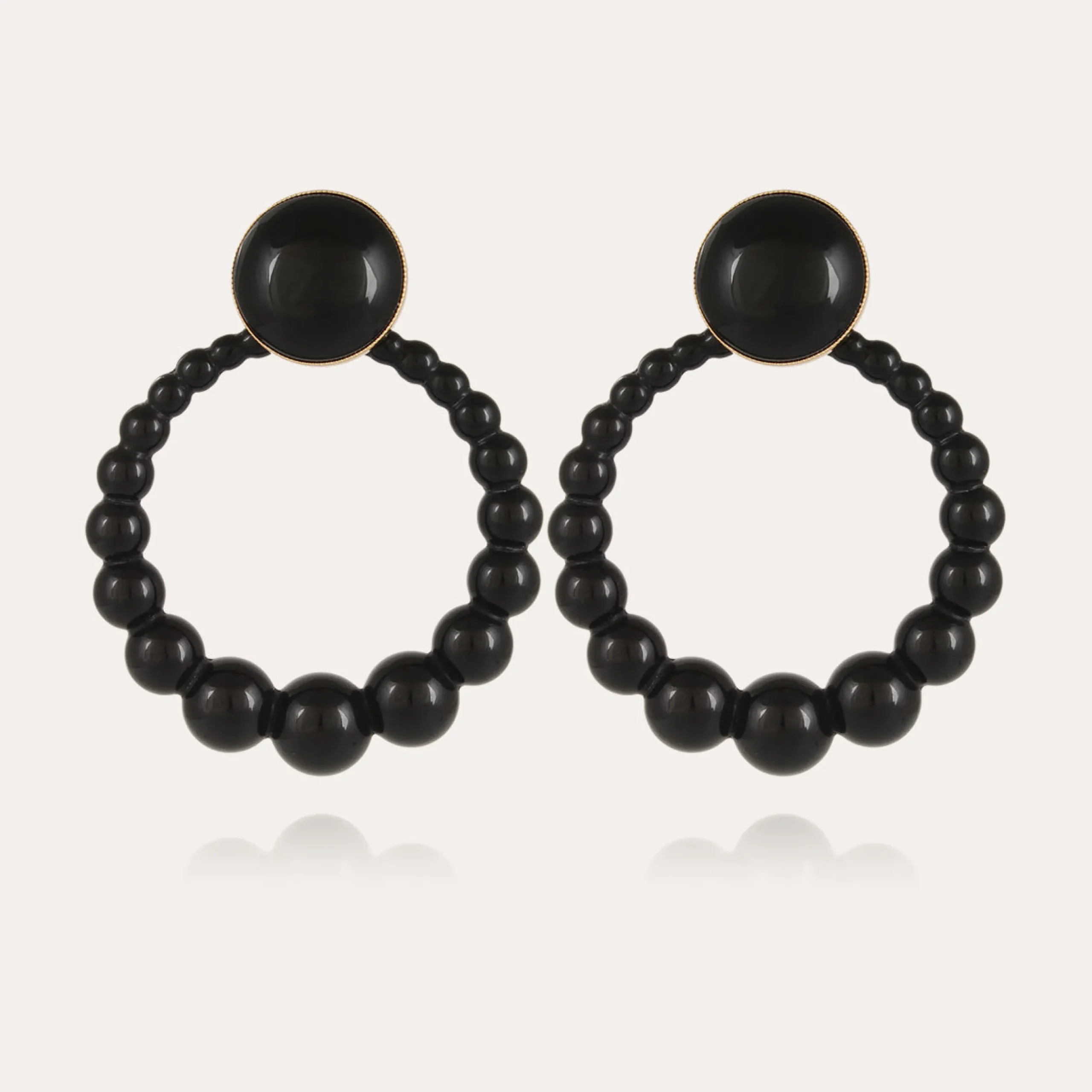 Boucles d'oreilles Andy grand modèle acétate - Noir