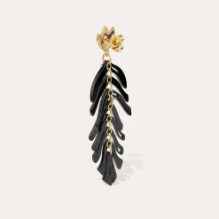 Boucles d'oreilles Cavallo acétate - Noir