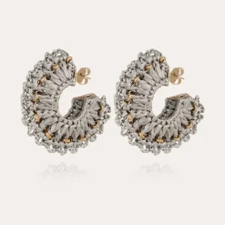 Boucles d'oreilles Crocus raphia