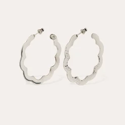 Boucles d'oreilles créoles Bolduc Flore petit modèle
