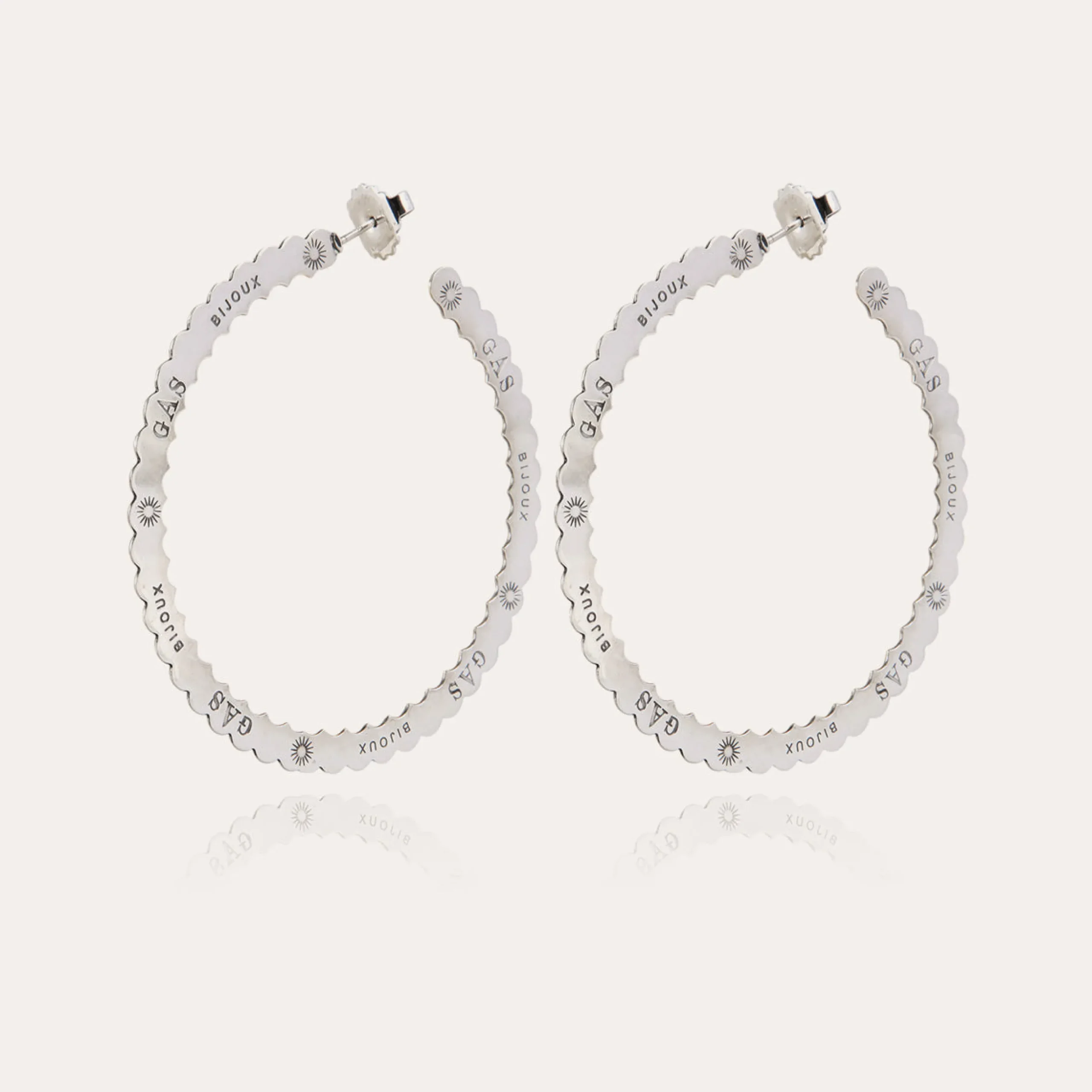 Boucles d'oreilles créoles Bolduc grand modèle