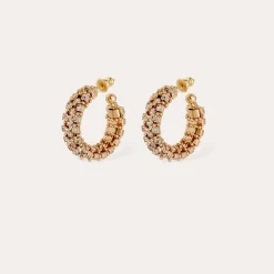 Boucles d'oreilles créoles Izilda strass mini