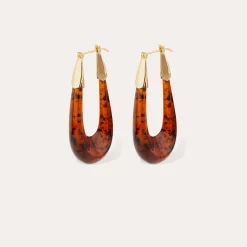 Boucles d'oreilles Écume acétate - Écaille