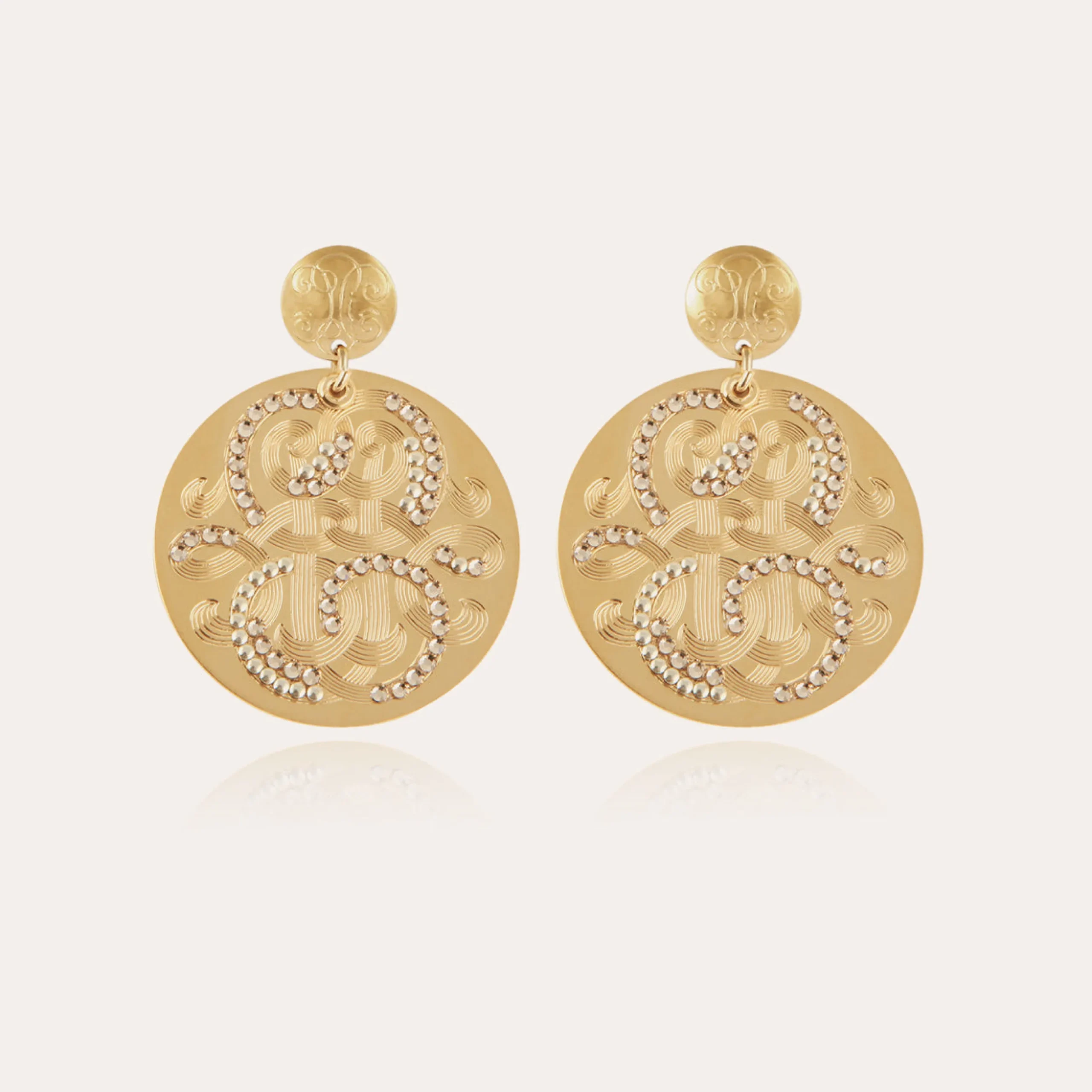 Boucles d'oreilles Diva strass grand modèle