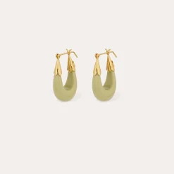 Boucles d'oreilles Ecume petit modèle acétate - Amande