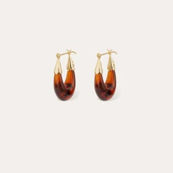 Boucles d'oreilles Ecume petit modèle acétate - Écaille