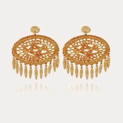 Boucles d'oreilles Fanfan raphia