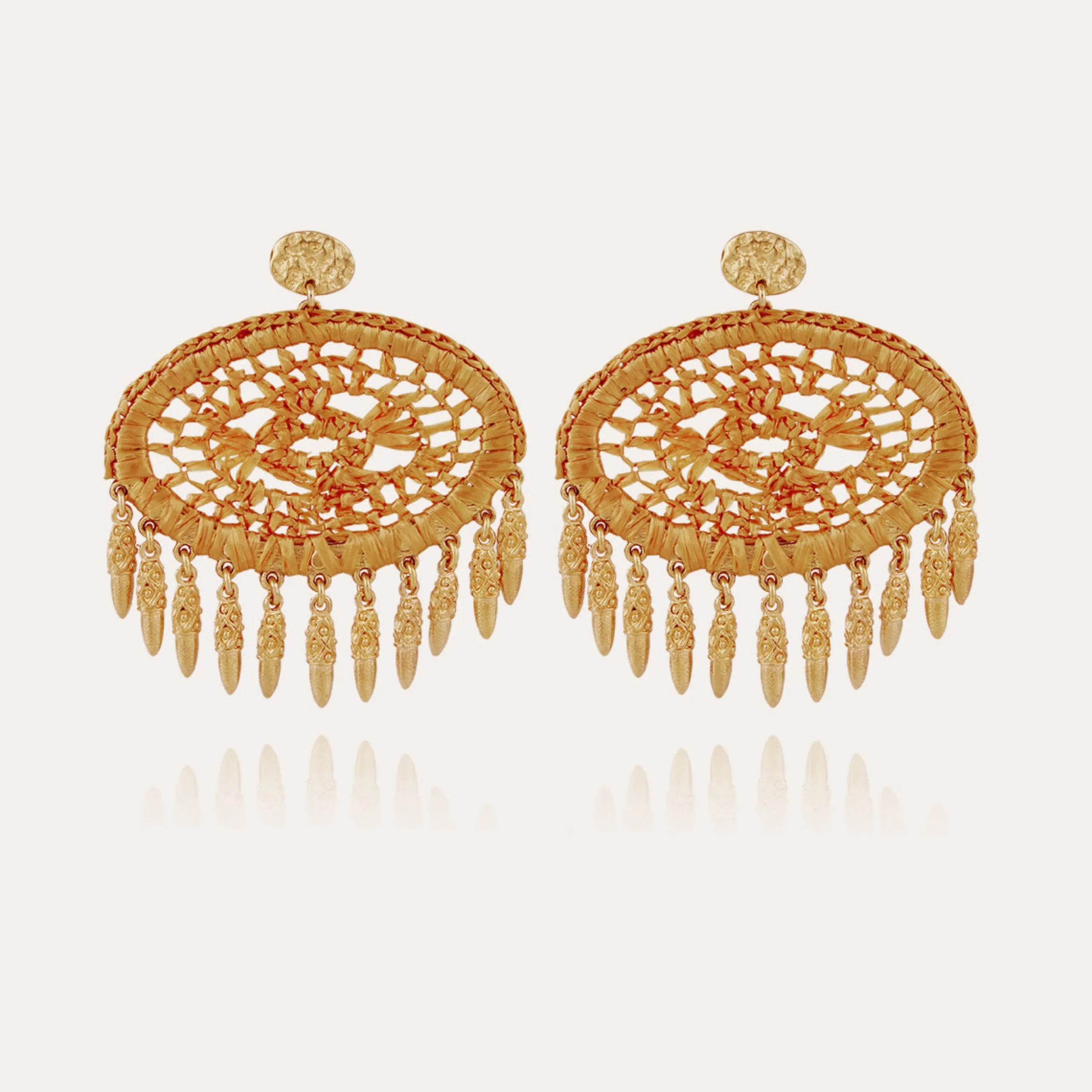 Boucles d'oreilles Fanfan raphia