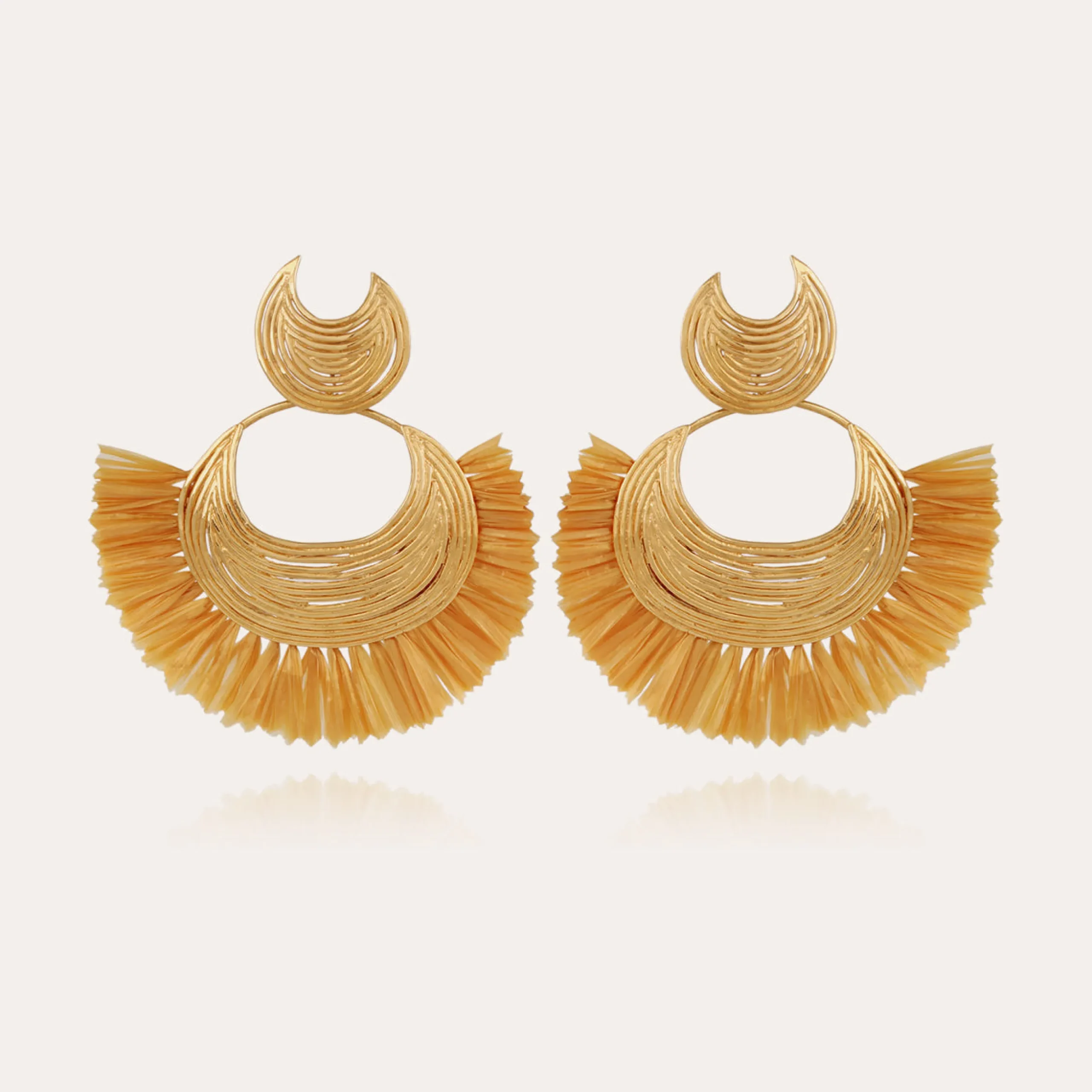 Boucles d'oreilles Luna Wave raphia