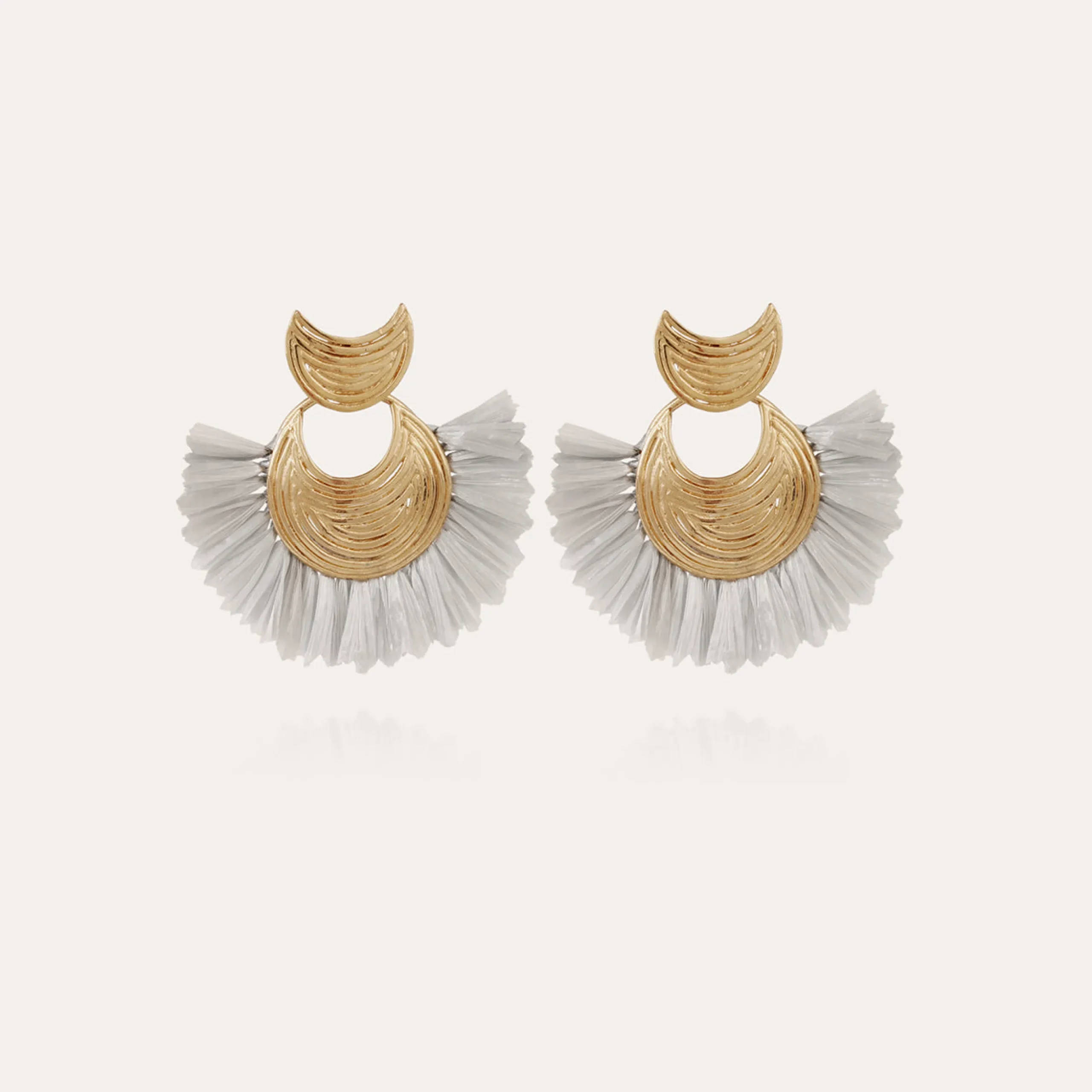 Boucles d'oreilles Luna Wave raphia mini