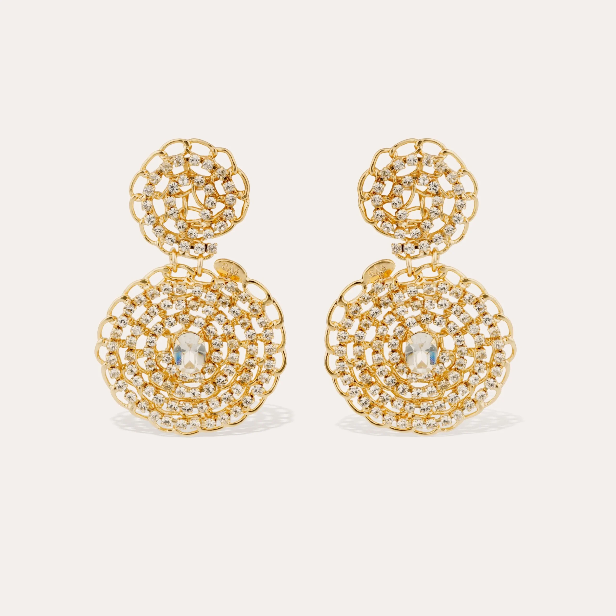 Boucles d'oreilles Onde Gourmette strass petit modèle