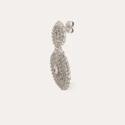 Boucles d'oreilles Onde gourmette strass