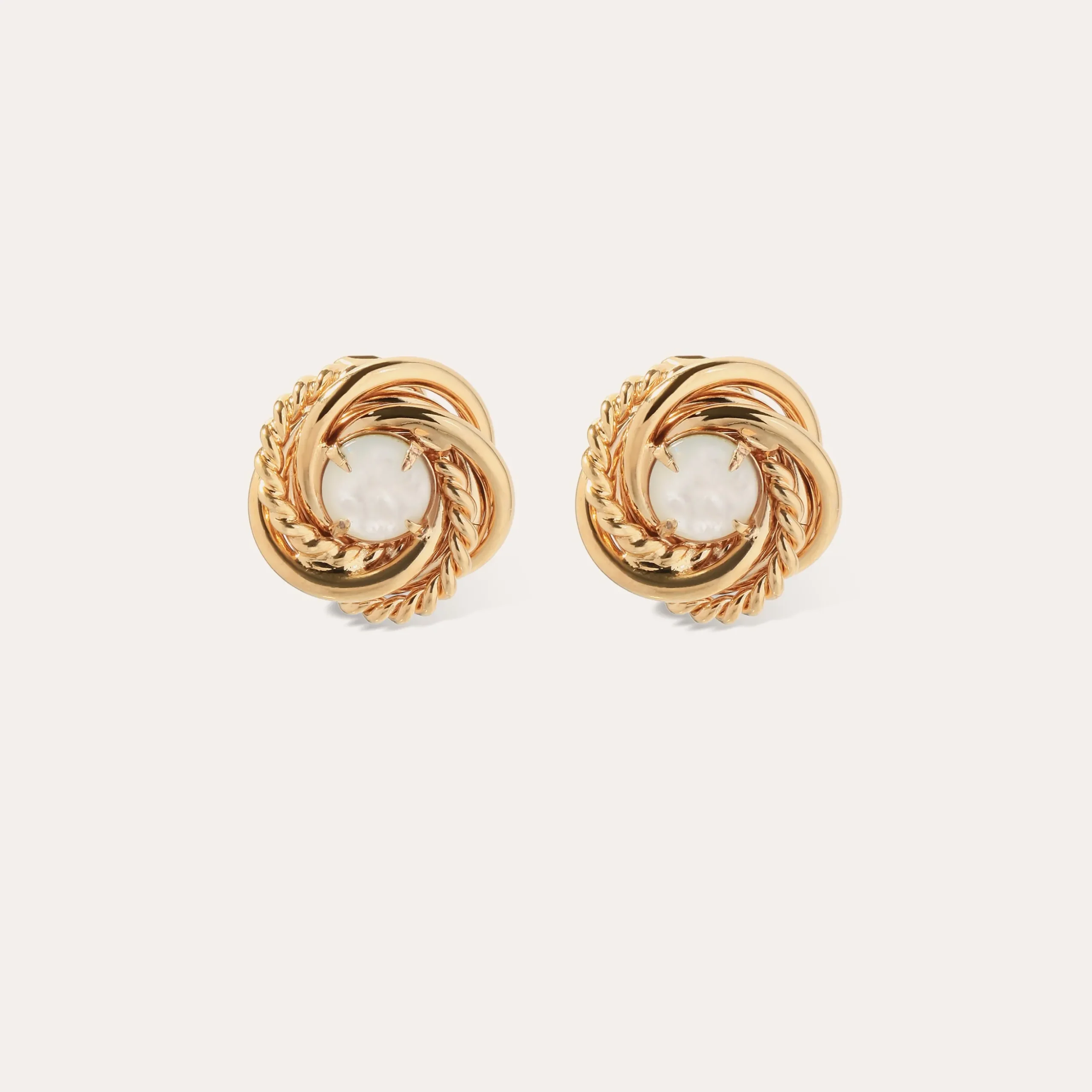 Boucles d'oreilles puce Atika - Nacre blanche