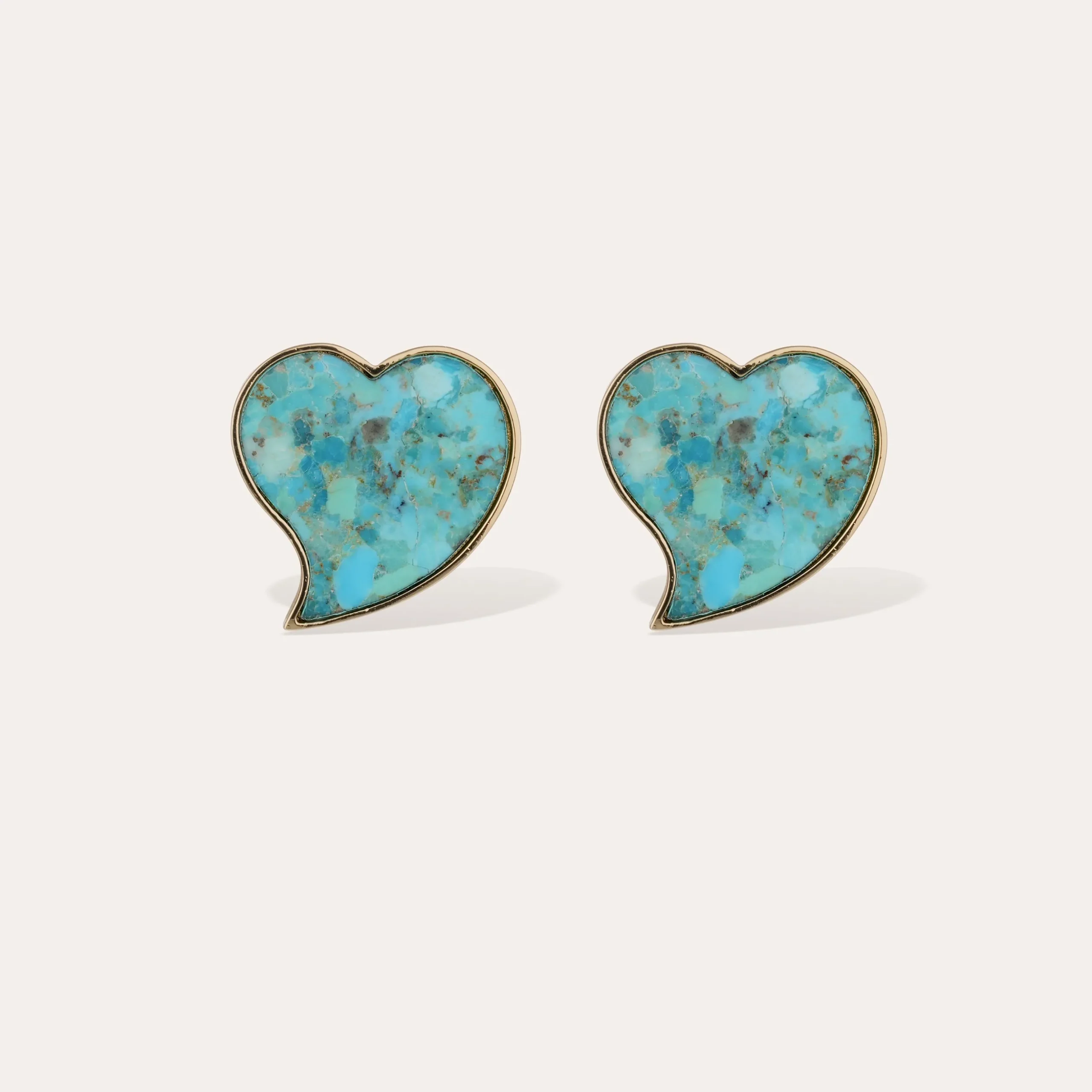 Boucles d'oreilles puces grand modèle Mirage - Turquoise