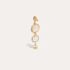 Boucles d'oreilles Silène petit modèle - Nacre blanche & Cristal