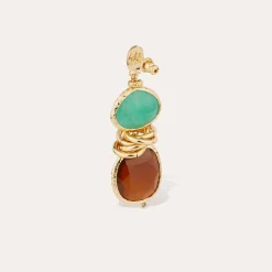Boucles d'oreilles Sirena - Aventurine verte & Calcite marron