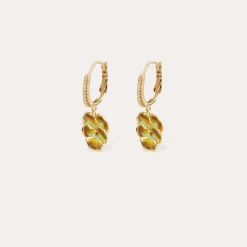 Boucles d'oreilles Tao Pensée émail