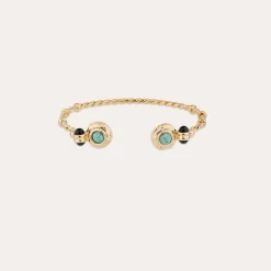 Bracelet jonc Amarante torsade mini - Turquoise