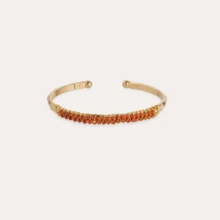 Bracelet Lyre jonc grand modèle - Cornaline