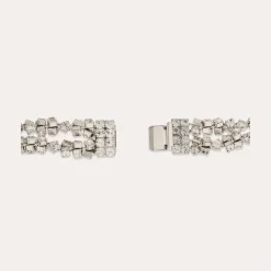 Bracelet Trevise double finition rhodium