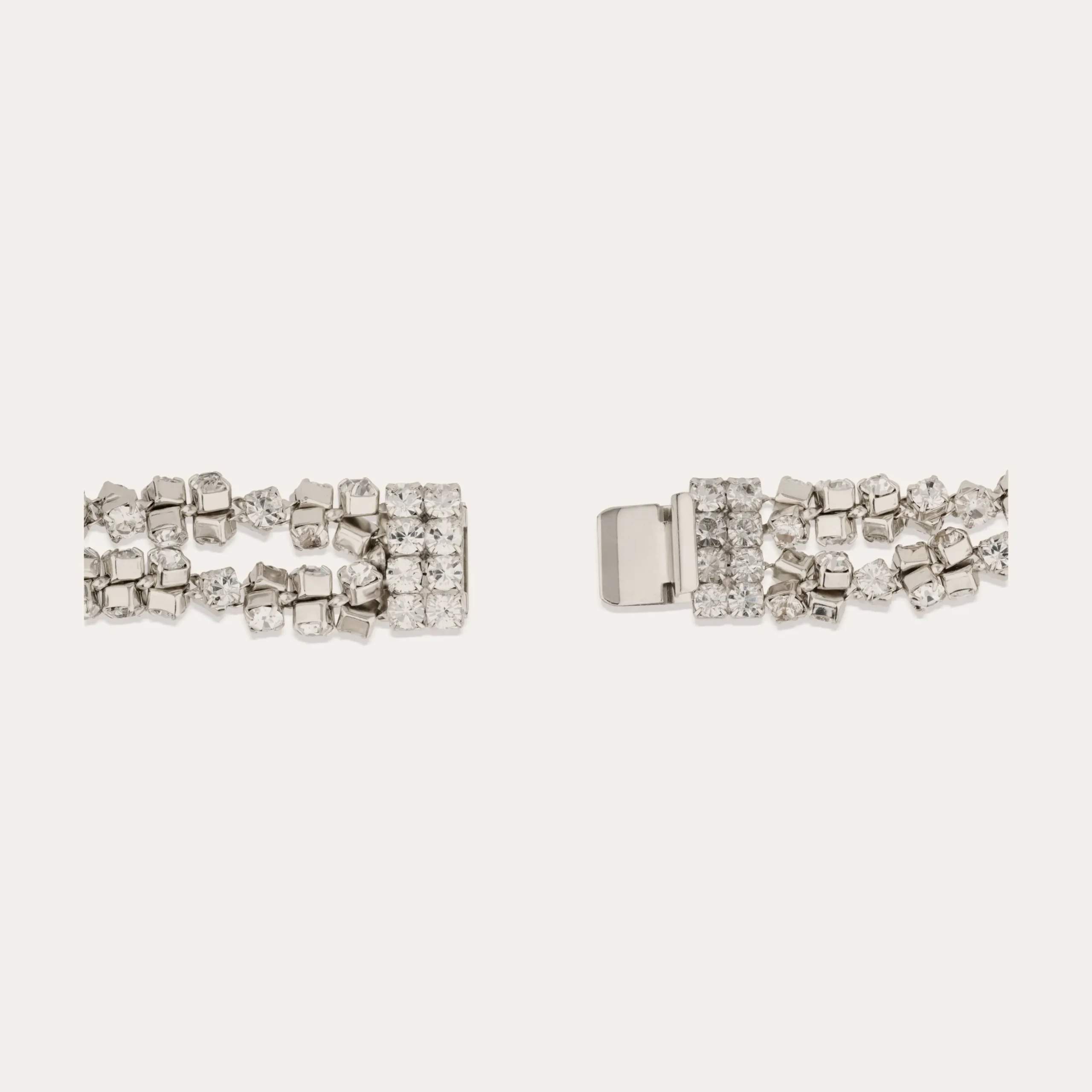 Bracelet Trevise double finition rhodium
