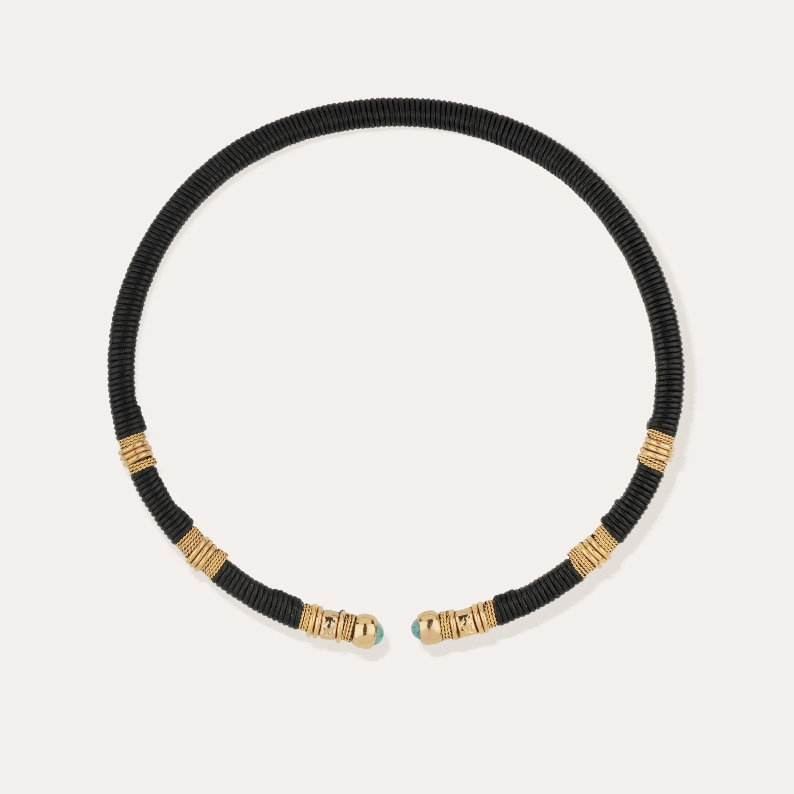 Collier Sari - Cuir & turquoise