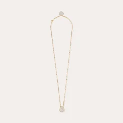 Collier Scapulaire Serti - Cristal & Nacre blanche